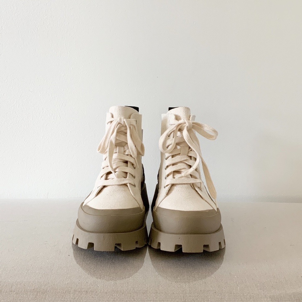 NEW Zara canvas ankle boots